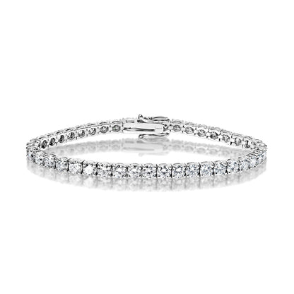 Larrisa 10 Carat Round Brilliant Lab Grown Diamond Tennis Bracelet in 14k White Gold Full View