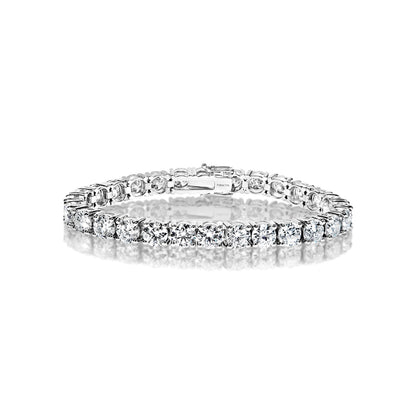 Lajoia 29 Carat Round Brilliant Lab Grown Diamond Tennis Bracelet in 14k White Gold Full View