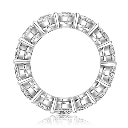 4-5 Carat Round Cut Diamond Eternity Band in Platinum 25 pointer Front View