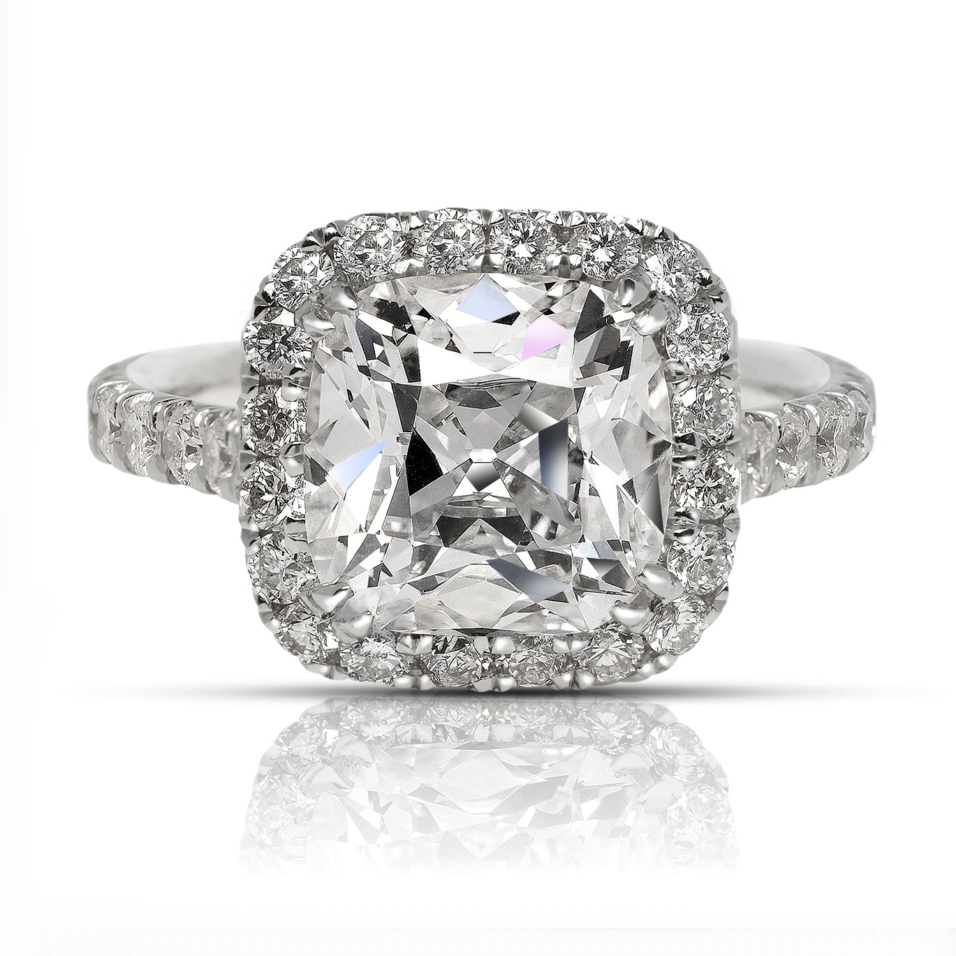 Lago - Art Deco 14K White Gold Halo Emerald Cut Diamond Engagement Rin –  Everett Jewelry
