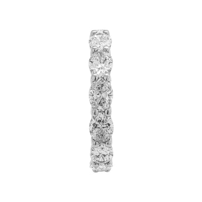 4 Carat Oval Cut Diamond Eternity Band in Platinum 30 pointer Profile View