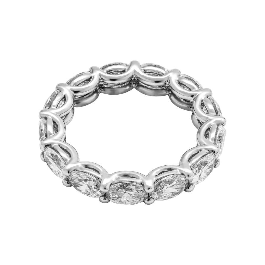 4 Carat Oval Cut Diamond Eternity Band in Platinum 30 pointer Top View