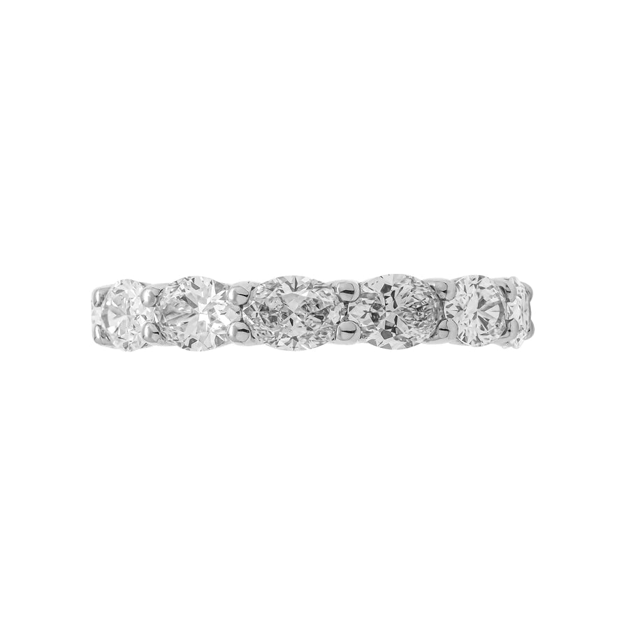 4 Carat Oval Cut Diamond Eternity Band in Platinum 30 pointer