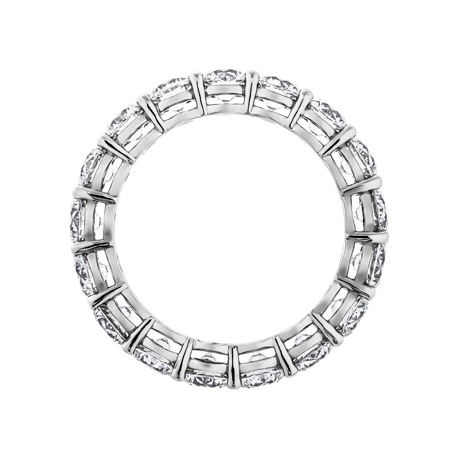 4 Carat Round Cut Diamond Eternity Band in Platinum 20 pointer Top View