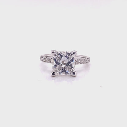 LEVIA 4 Carat Princess Cut Lab Grown Diamond Engagement Ring IGI Certified