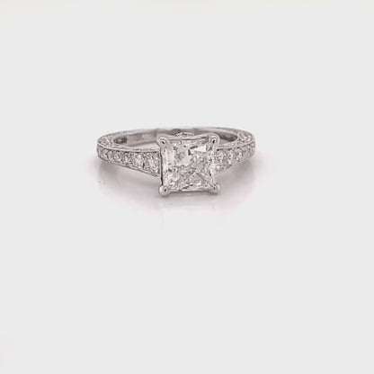 LIA 2 Carat Princess Cut Lab Grown Diamond Engagement Ring. IGI Certified