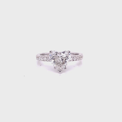 LOVE 2 Carat Heart Shaped Lab Grown Diamond Engagement Ring  IGI Certified