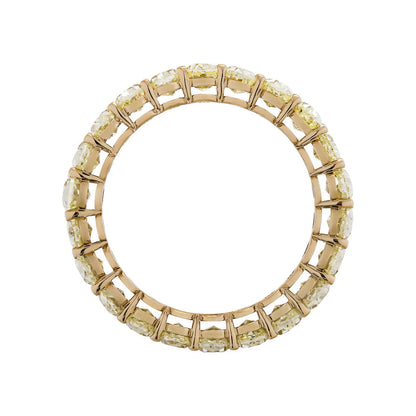 5 Carat Oval Cut Diamond Eternity Band in 18K Yellow Gold 25 pointer Top View