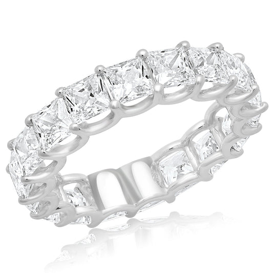 5 Carat Princess Cut Diamond Eternity Band in Platinum 25 pointer Side View