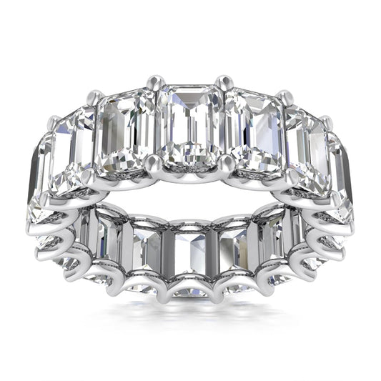 ECLAT 6 Carat Emerald-Cut Diamond Eternity Ring in 14K 18K Gold or Platinum  35 pointer G Color VS1 Clarity Shared Prong Band By Mike Nekta NYC size 6