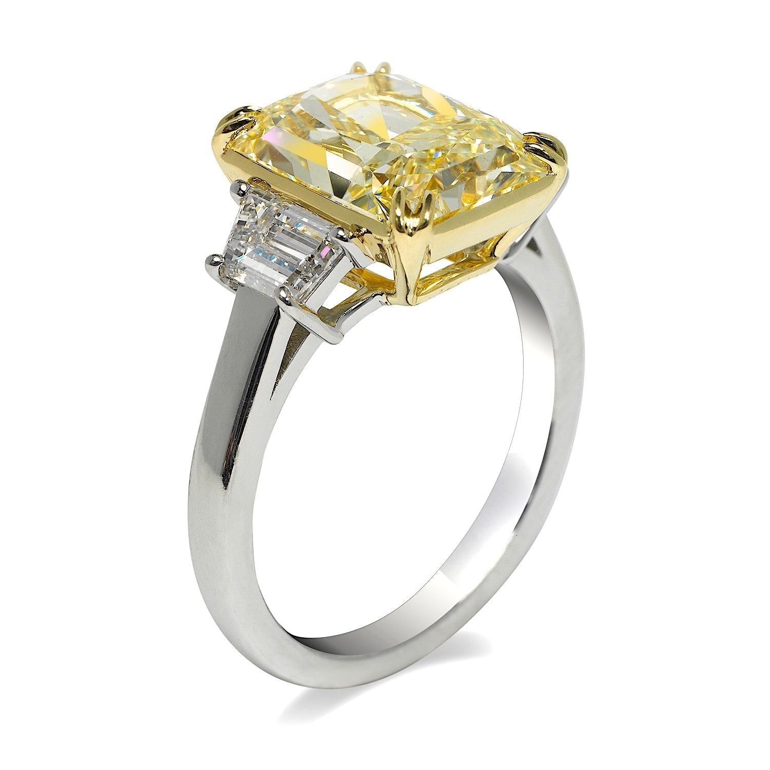Stylishwe 3.0 Carat Radiant Cut Yellow Sapphire Engagement Ring