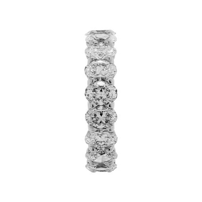 7 Carat Oval Cut Diamond Eternity Band in Platinum 40 pointer Profile View