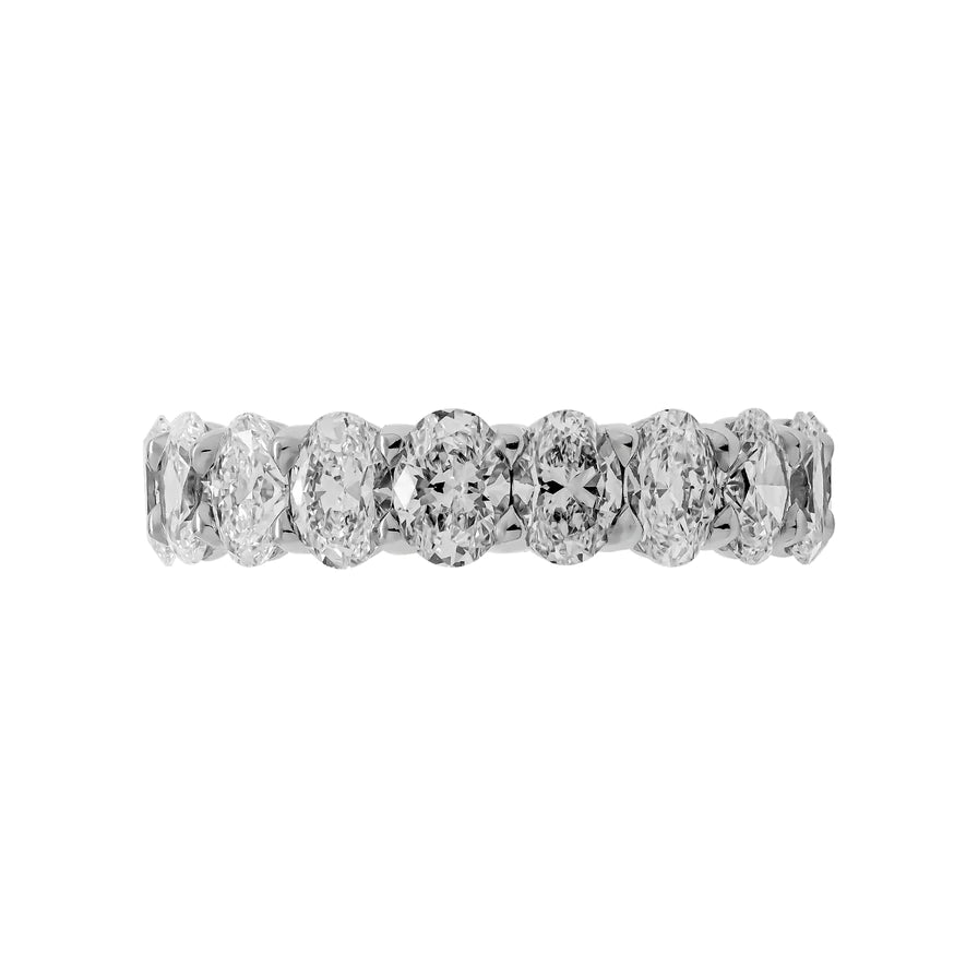 7 Carat Oval Cut Diamond Eternity Band in Platinum 40 pointer