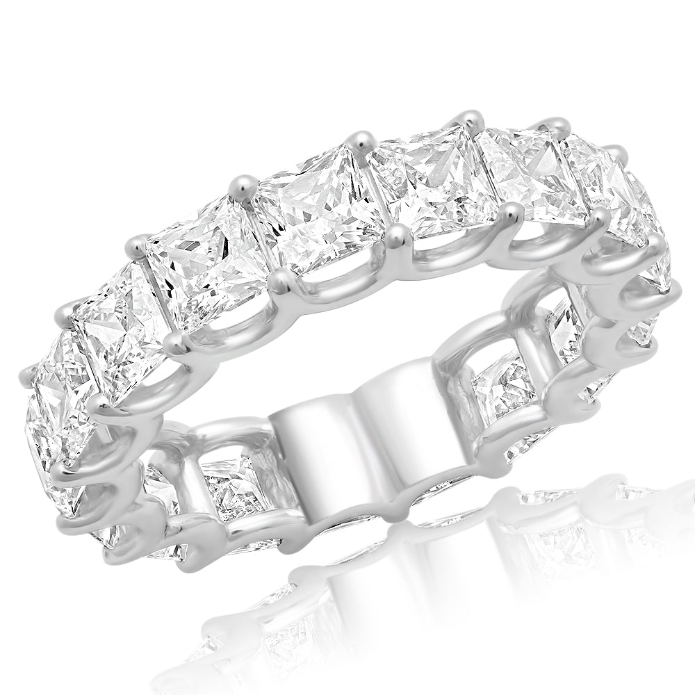 7 Carat Princess Cut Diamond Eternity Band in Platinum 40 pointer Side View