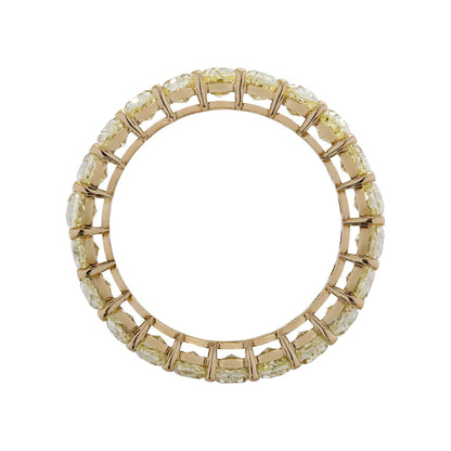 7 Carat Radiant Cut Diamond Eternity Band in 18K Yellow Gold 35 pointer Top View