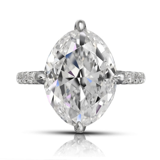 Diamond Ring Oval Cut 8 Carat Solitaire Ring in Platinum Front View