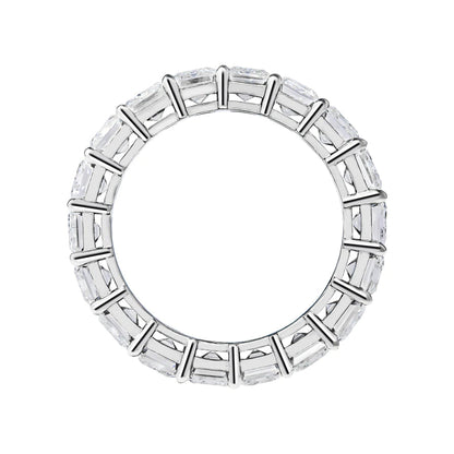 9 Carat Emerald Cut Diamond Eternity Band in Platinum 50 pointer Top View