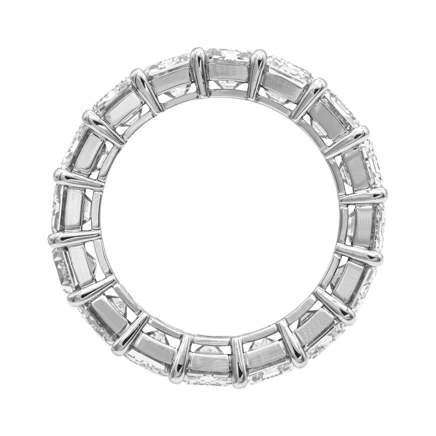 9 Carat Emerald Cut Diamond Eternity Band in Platinum 50 pointer Top View