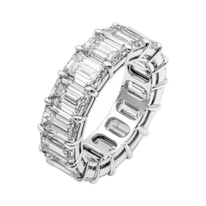 9 Carat Emerald Cut Diamond Eternity Band in Platinum 50 pointer Side View