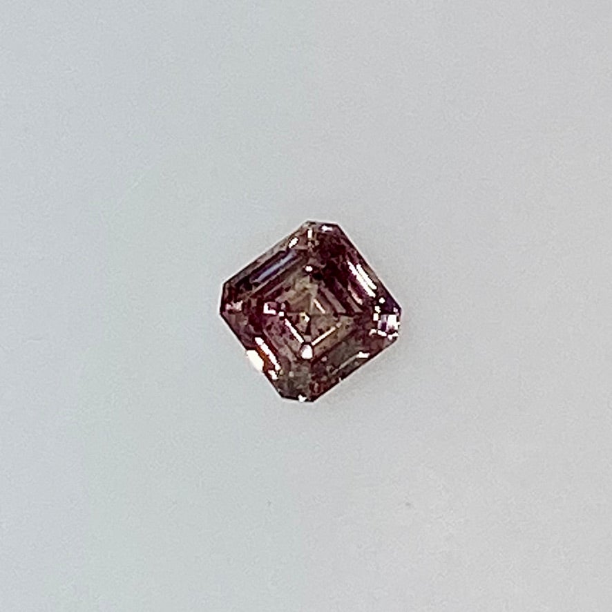 Fancy Brownish Pink Argyle Diamond Emerald Cut 0.35 Carat Front View