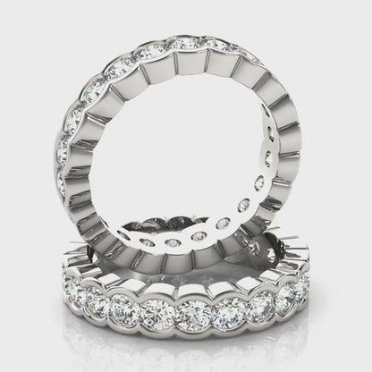 HARMONY 3.7 Carat Diamond Eternity Band in 14K - 18K Gold or Platinum 20 pointer G Color SI1 Clarity Half Bezel Setting By Mike Nekta SIZE 7