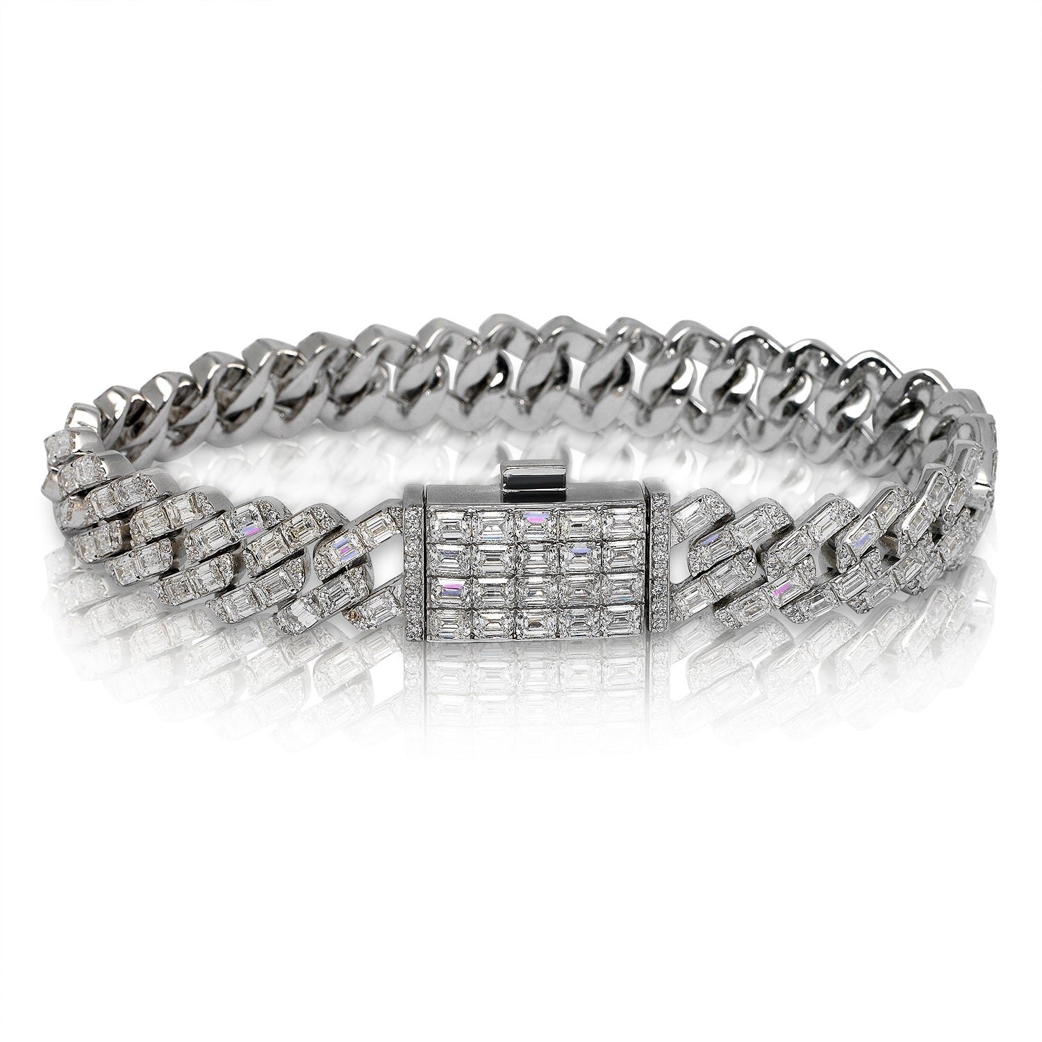 Platinum plated bracelet for men's with screws -